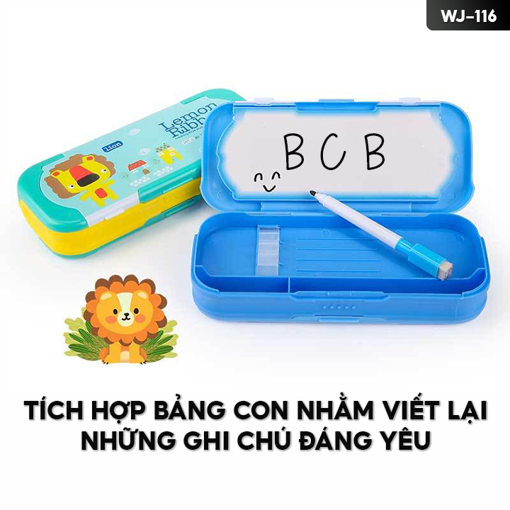 Hộp Đựng Bút 2 Mặt Có Ke Gim Bút Tiện Lợi Chất Liệu Nhựa Gọn Nhẹ 20.5x9cm WJ-116