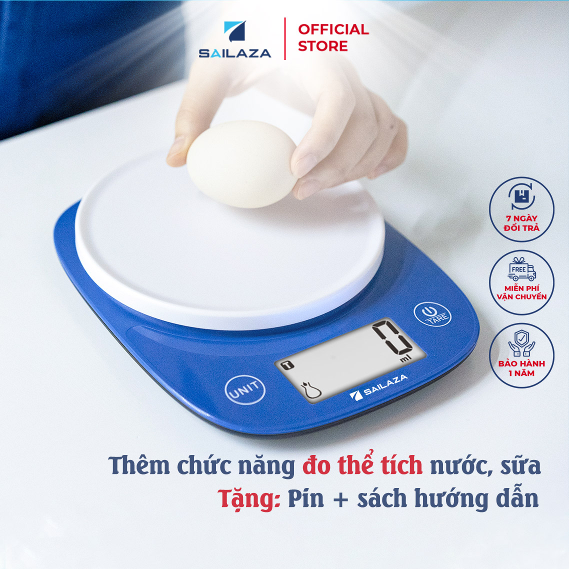 Cân Nhà Bếp, Cân Tiểu Ly Điện Tử Mini Chính Hãng Sailaza SA- 1221