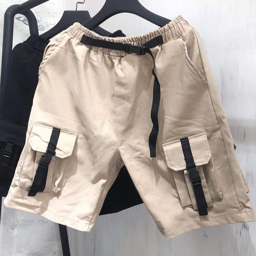 Quần Short Kaki CARGO Phối Khóa 4 Túi Hộp Unisex