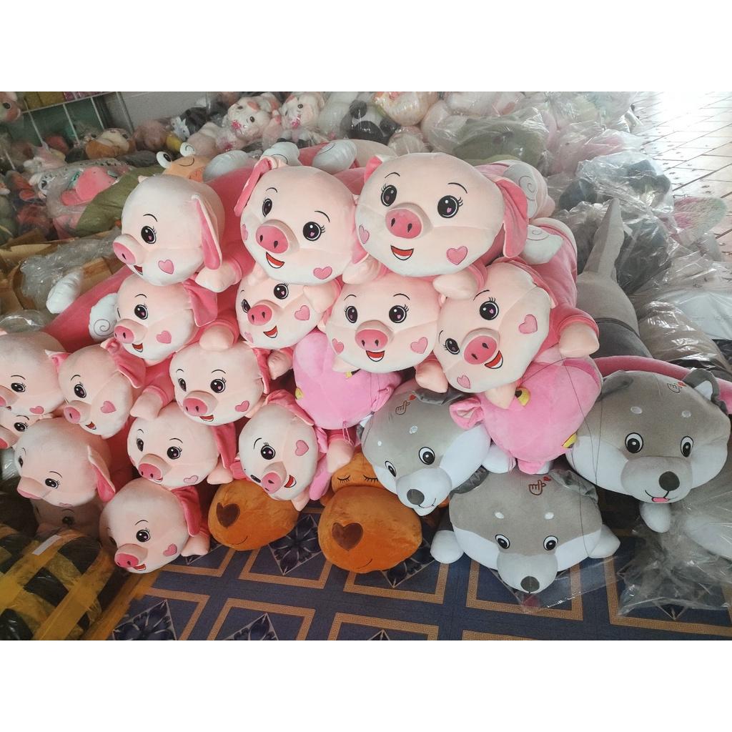 Gối ôm Heo má tim chất miniso mềm mịn - hàng xuất - đủ size - hình thực tế