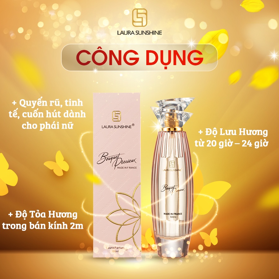        Chia sẻ:  0 Product Information Section Nước hoa nữ Laura Paris 01 Bouquet Precieux 100ml - Nước hoa nữ Laura Sunshine Nhật Kim Anh mùi số 1