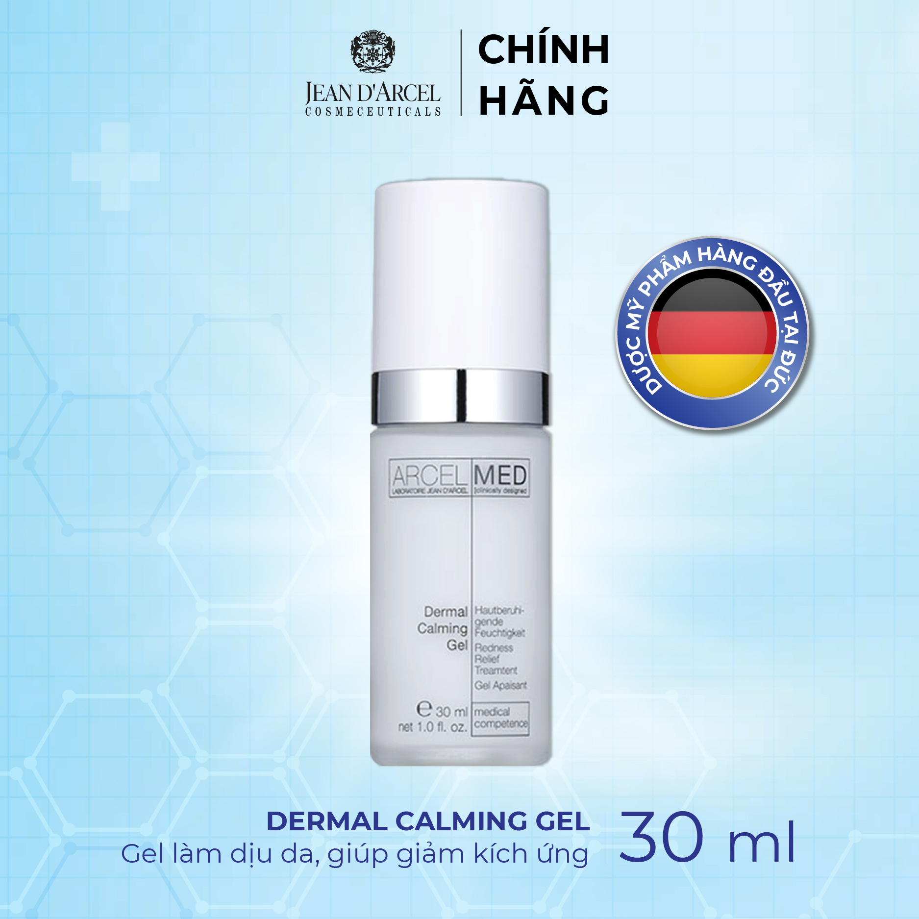 J101 Gel làm dịu da, giúp giảm kích ứng Arcelmed - Dermal Calming Gel 30ml - Jean d'Arcel