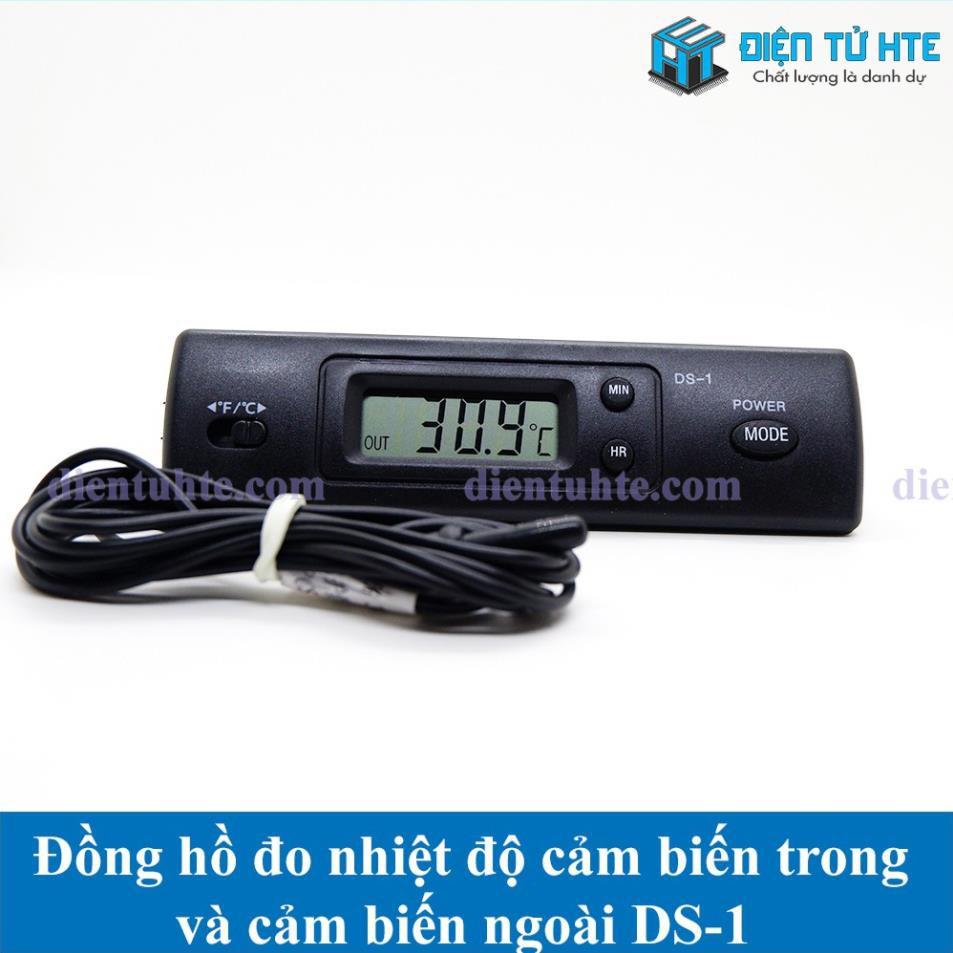 Đồng hồ hiển thị nhiệt độ 2 cảm biến trong và ngoài DS-1