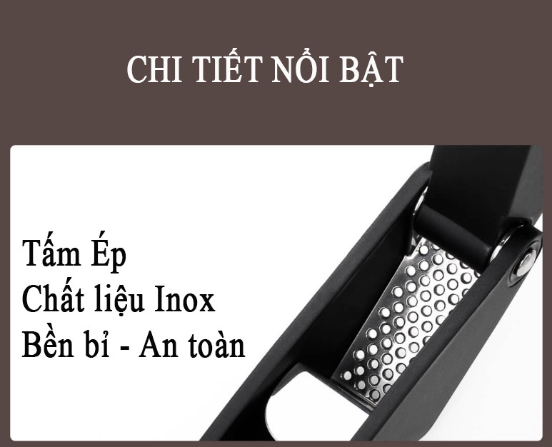 Dụng cụ ép nghiền tỏi, hành, gừng Inox Huohou HU0067