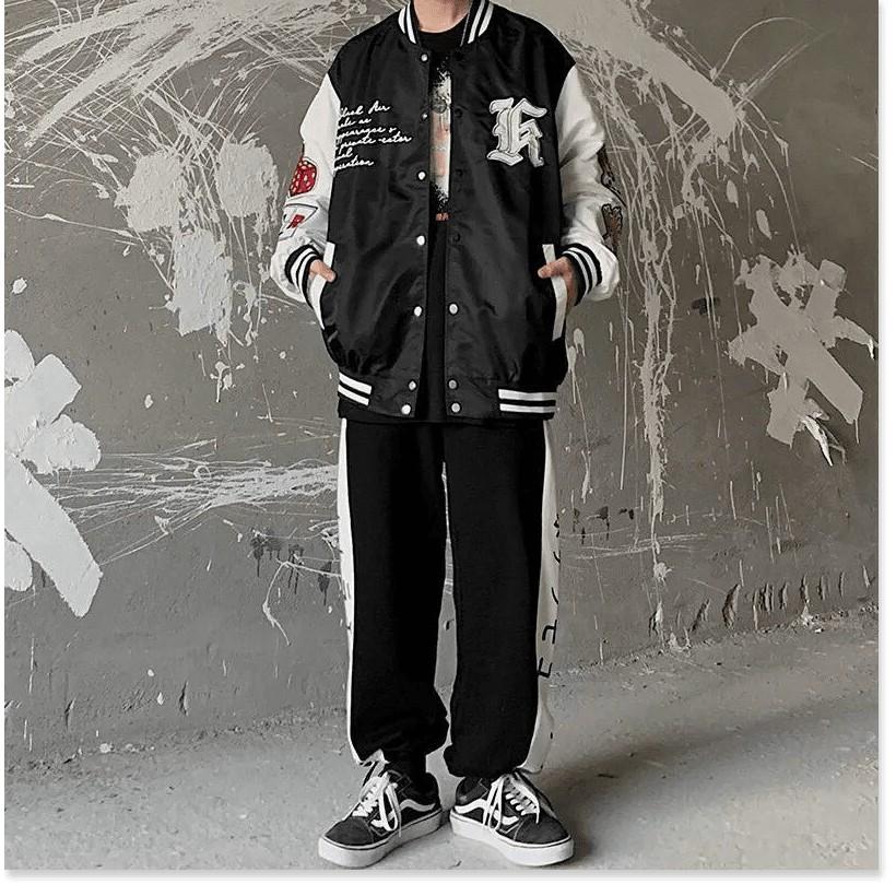 ÁO KHOÁC DÙ BOMBER NAM,THIẾT KẾ HỌA TIẾT HÌNH VÀ CHỮ SIÊU NGẦU THỜI TRANG NYNA STORE66