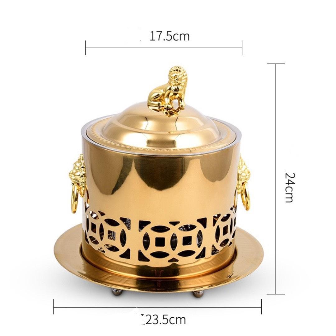 Nồi Lẩu Inox #304 Cao Cấp 16cm - Mạ Vàng