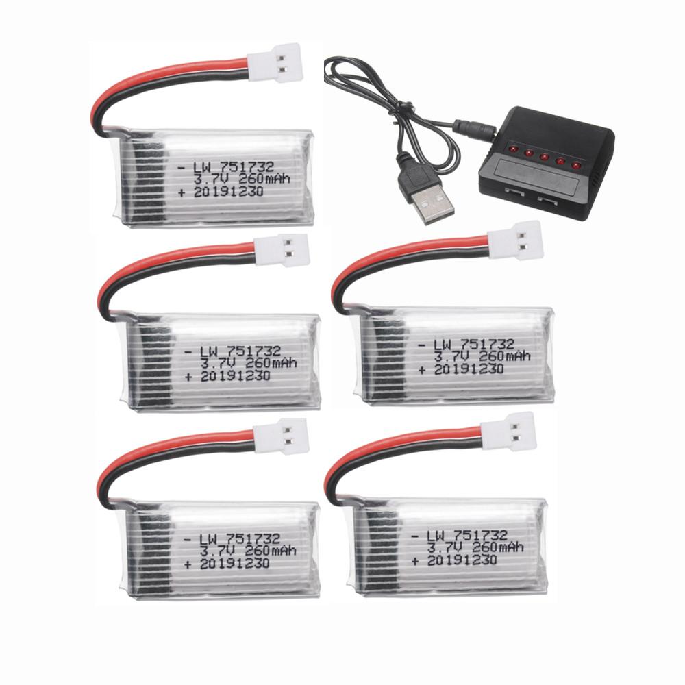 Pin Lipo 3.7V 260mAh kèm bộ sạc Cho Eachine H8 JJRC H2 H8 H48 H8 Mini RC Quadcopter Drone phần 3.7v 751732 H8 Pin Màu: Xanh
