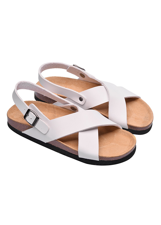 Giày Sandal Nữ Quai Chéo Trắng Đế Trấu HuuCuong 2153