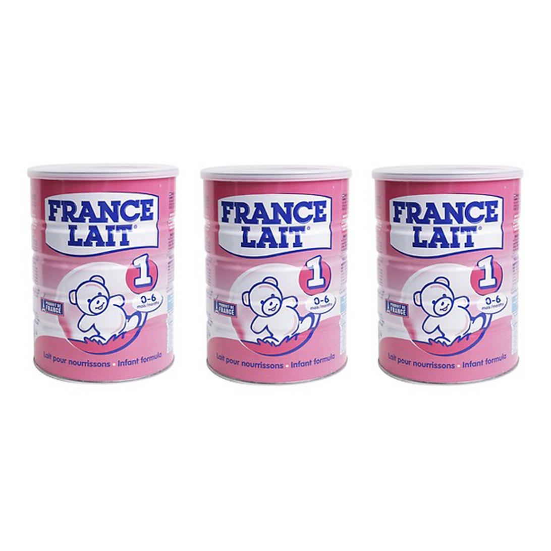 Bộ 3 Lon Sữa bột France Lait số 1 (900g) - Dinh dưỡng cho trẻ từ 0 -6 tháng tuổi.