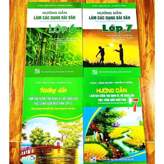 Sách - 4 cuốn Hướng dẫn làm các dạng bài văn & Hướng dẫn làm bài kiểm tra định kì, đề giao lưu HSG Ngữ văn lớp 6 + 7
