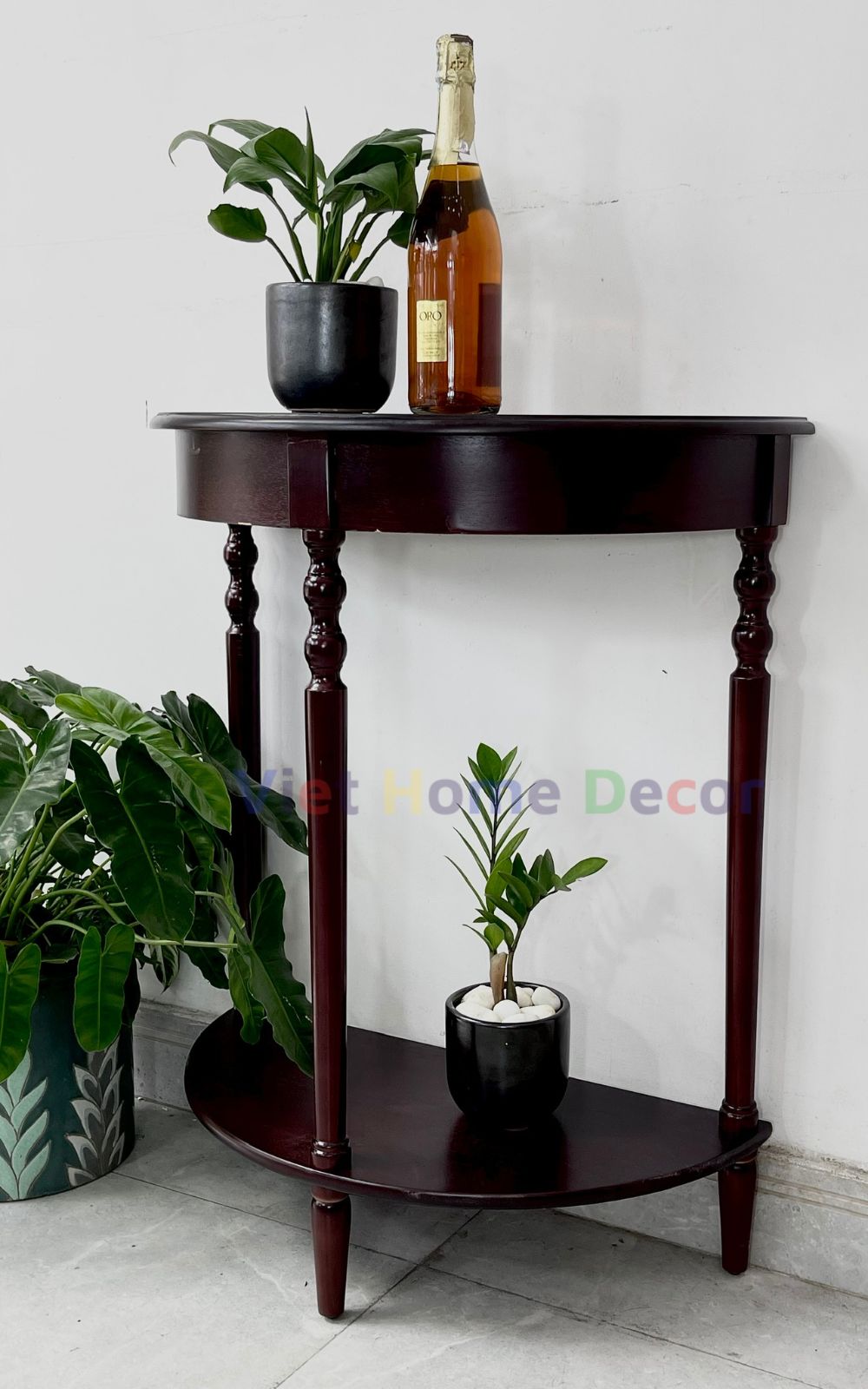 Bàn Console Bán Nguyệt Chân Tiện Màu Nâu 4403 - Thương hiệu Viet Home Decor