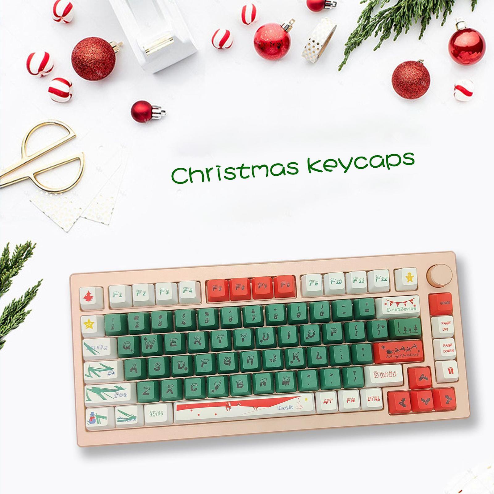123 Keys PBT Christmas Theme Waterproof for 61 64 68 87 96 98 108
