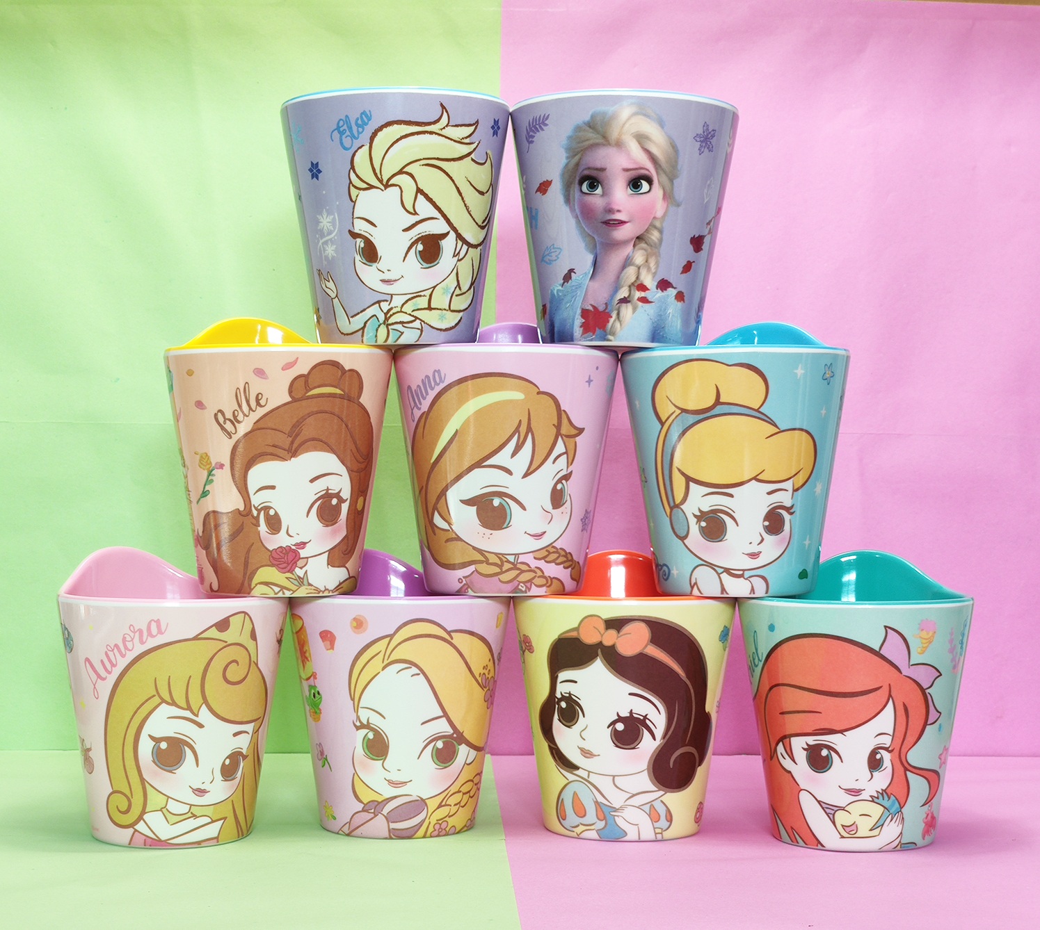 Ly nước hoạt hình Disney nhựa melamine mới 2022 hình công chúa Elsa Frozen P2 cho bé