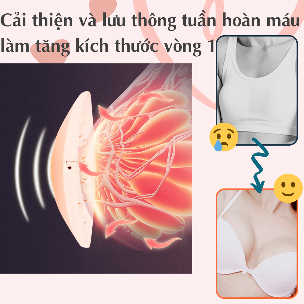 Máy massage nở ngực thông minh CTFAST WX-008: Mát xa rung đa điểm kết hợp nhiệt hỗ trợ nâng cấp kích thước vòng 1, cải thiện tình trạng ngực không đều, chảy xệ, giúp tăng lưu thông tuần hoàn máu, kích sữa an toàn ở mẹ