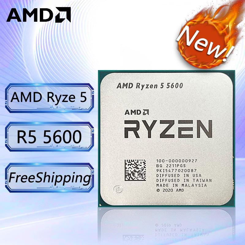 Mới AMD Ryzen 5 5600 R5 5600 3.5GHz 6 Nhân 12 Chủ Đề Máy Tính Để Bàn Phụ Kiện Bộ Vi Xử Lý 7NM L3 = 32M 100-000000927 Ổ Cắm AM4