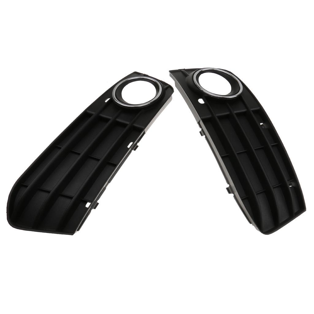 2x Front Bumper Fog Light Grill Cover+Chrome for Audi A4 A4L B8 2009-12