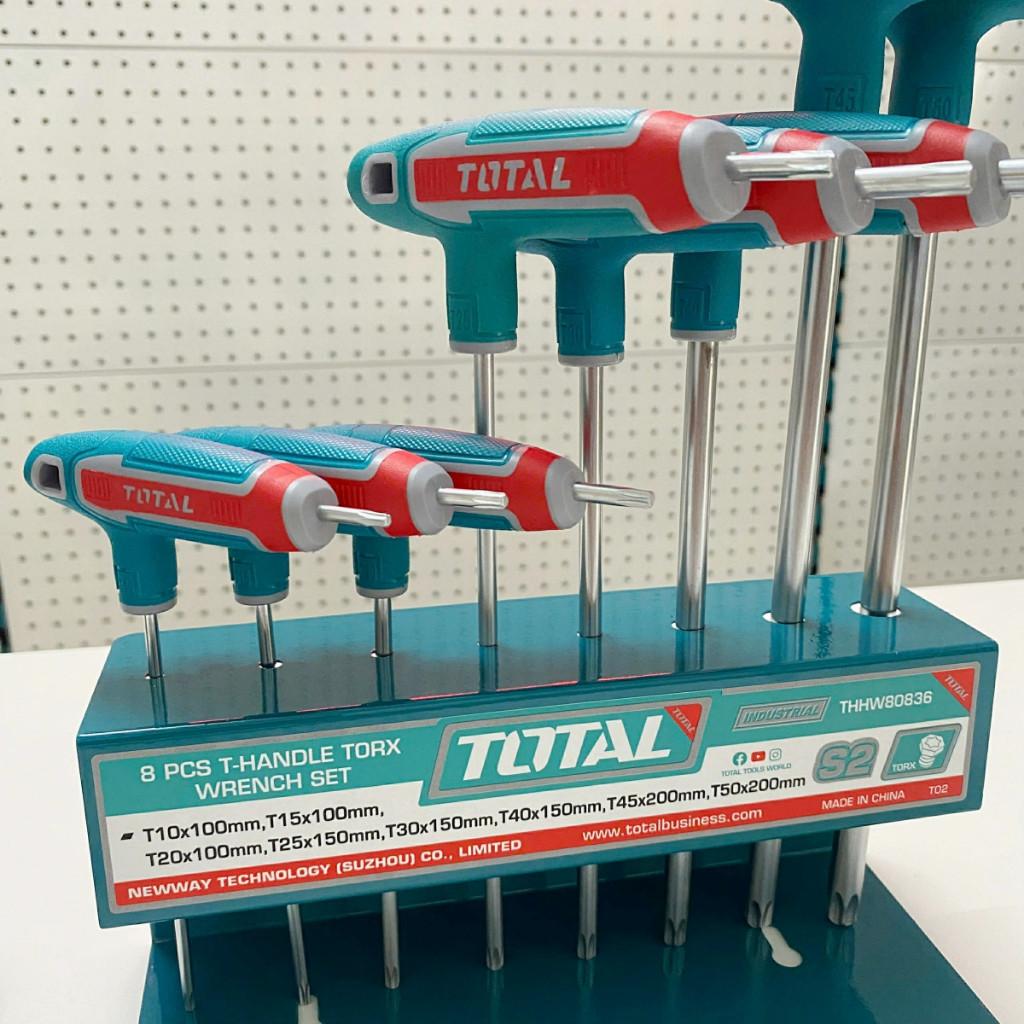 BỘ 8 CHÌA LỤC GIÁC BÔNG TAY CẦM CHỮ T TOTAL THHW80836 - HÀNG CHÍNH HÃNG