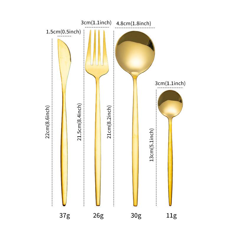 Bộ 24 Dụng Cụ Ăn Uống Bằng Thép Không Gỉ
