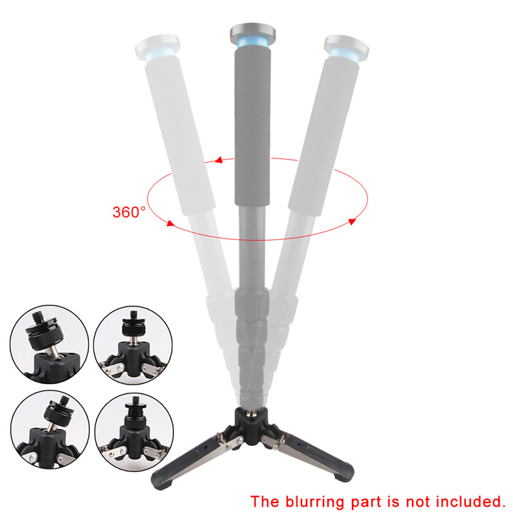 Chảng ba chân gà gắn Monopod ốc 1/4 quay video chụp Macro