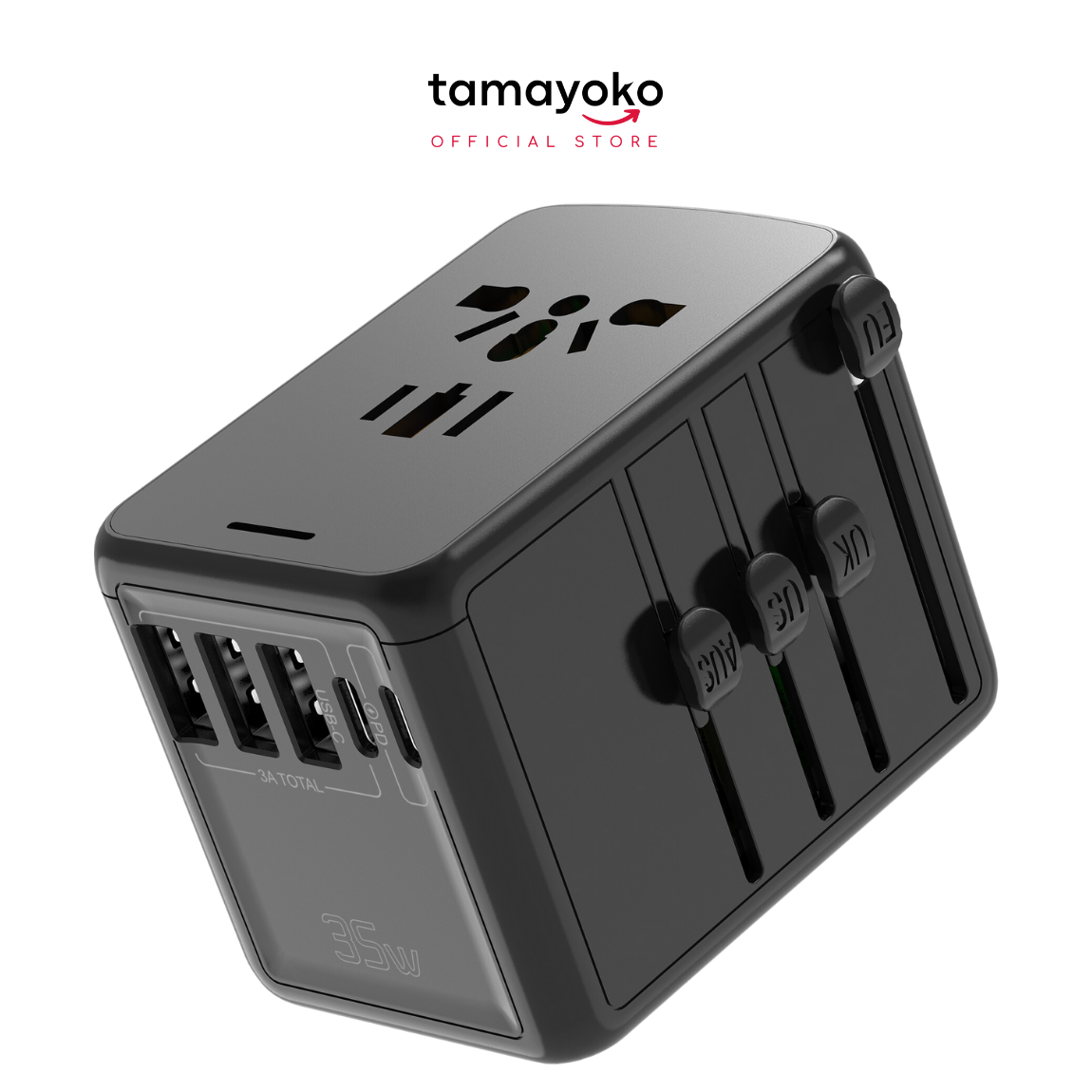 Ổ cắm điện Tamayoko sạc nhanh PD 35W Type C + USB cắm tải 2000W cho điện thoại/máy tính/ thiết bị gia dụng cỡ nhỏ