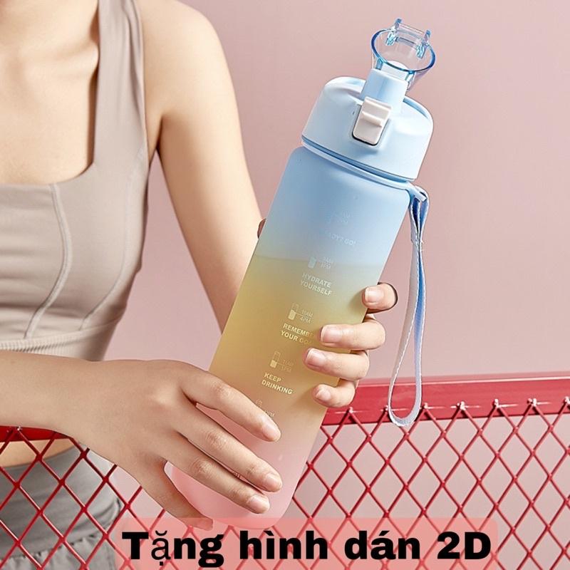 Bình Nước 1 Lít Thể Thao Nhắc Nhở Uống Nước Mỗi Ngày