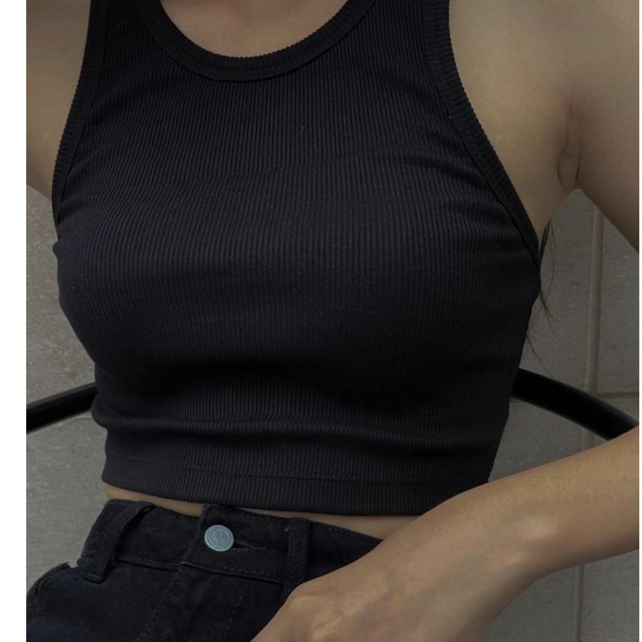 ÁO CROPTOP SÁT NÁCH ĐEN FREESIZE DƯỚI 55KG