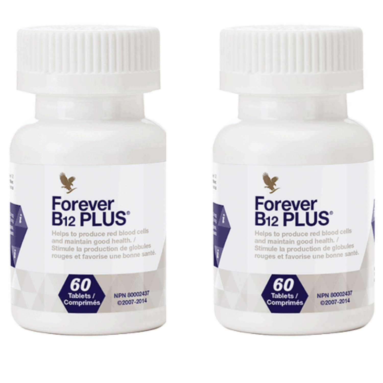 Combo 2 hũ Forever B12 Plus – kết hợp vitamin B12 và Acid Folic-60 viên/hũ