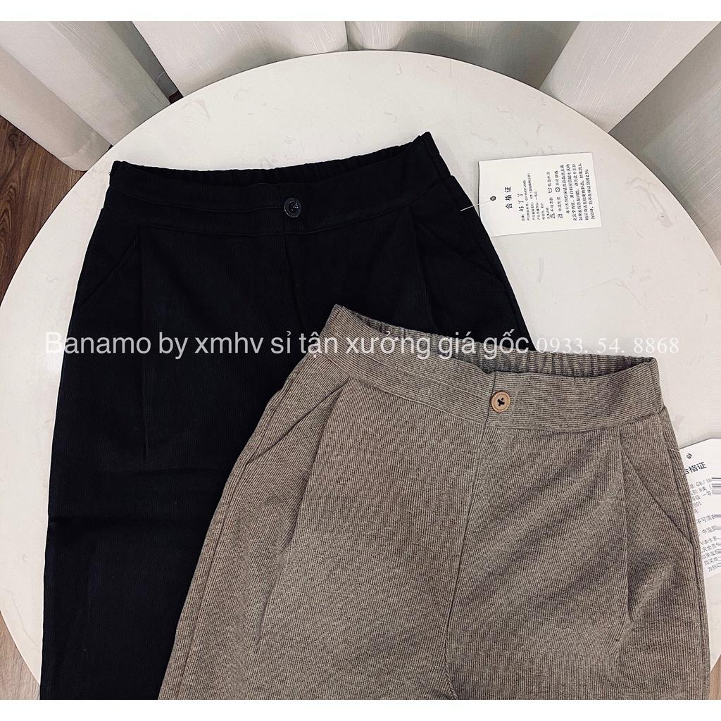 Quần baggy chun sau chất dạ umi đẹp màu đen nâu thời trang Banamo Fashion 891