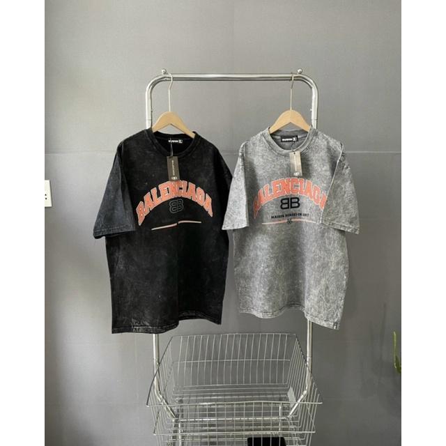 Áo thun tay lỡ Wash 2 màu, áo thun cotton unisex