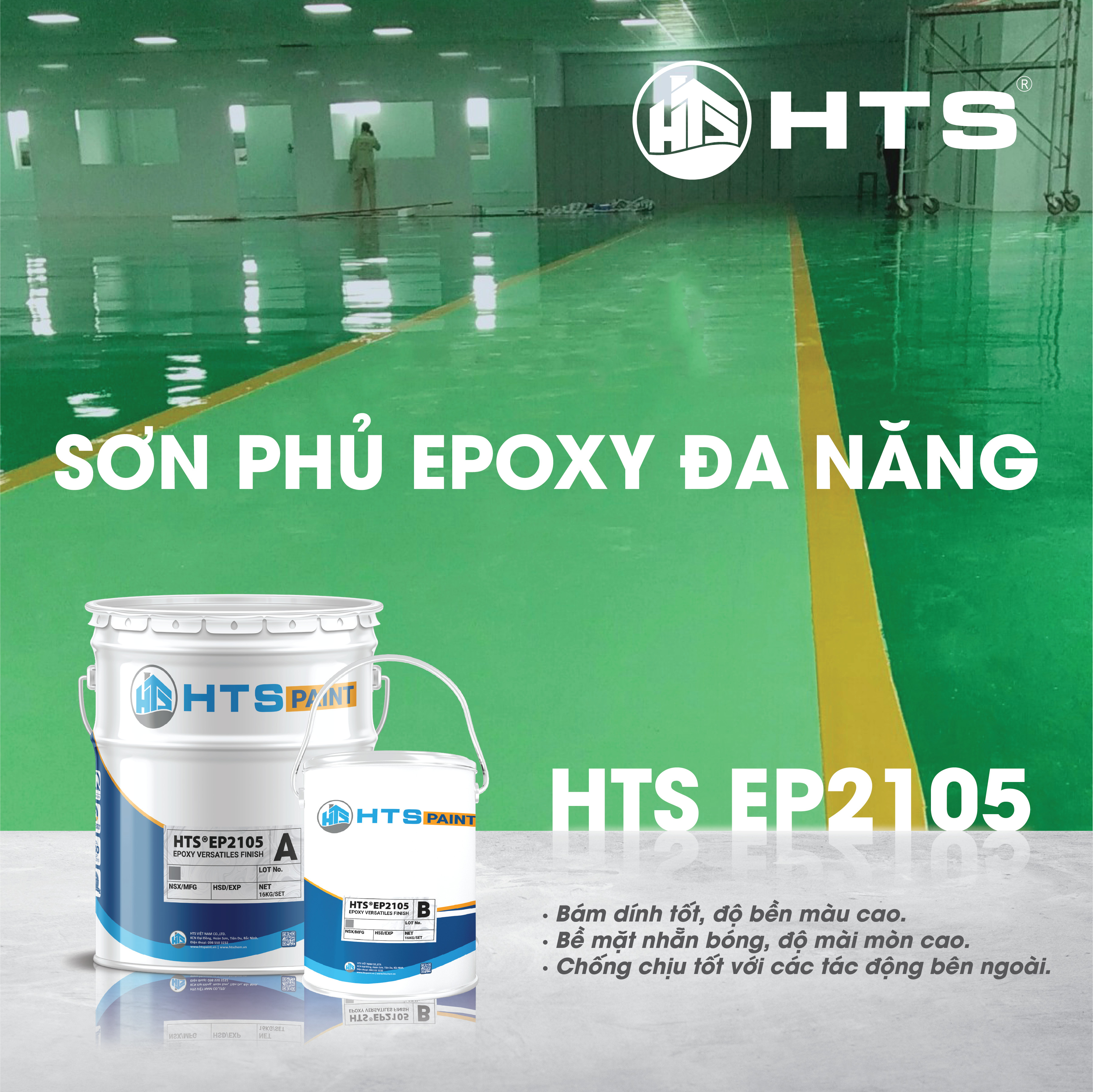 Sơn Phủ Epoxy Đa Năng HTS EP2105 bộ lớn 16Kg