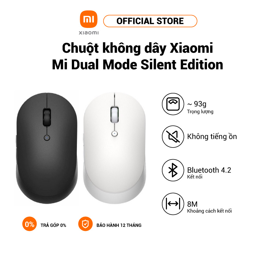 Chuột không dây Xiaomi Mi Dual Mode Silent Edition - Hàng chính hãng