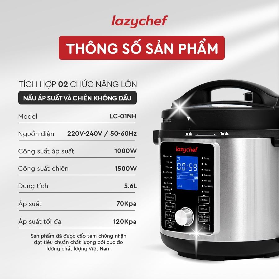 Nồi Chiên Hầm Lazychef 16IN1 - Dung Tích Lớn, Thay Thế Mọi Thiết Bị Nhà Bếp