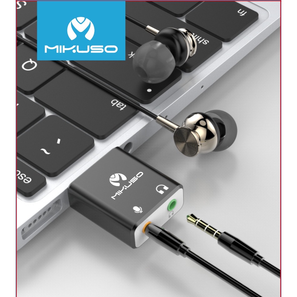 MÀU ĐEN MIKUSOĐẦU CHUYỂN ĐỔI CỔNG USB RA CỔNG AUDIO ADT-S006 - HN