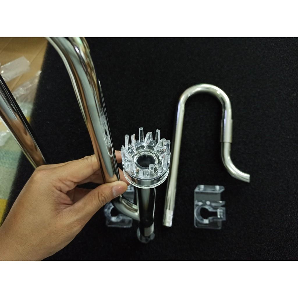 In out phi 12 lọc váng "XOAY - bộ INOUT inox cho hồ cá cảnh - phụ kiện thủy sinh - shopleo