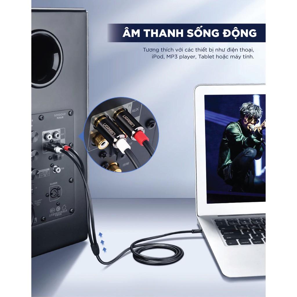Dây Audio 3.5mm ra 2 đầu RCA UGREEN AV116 - Hàng chính hãng