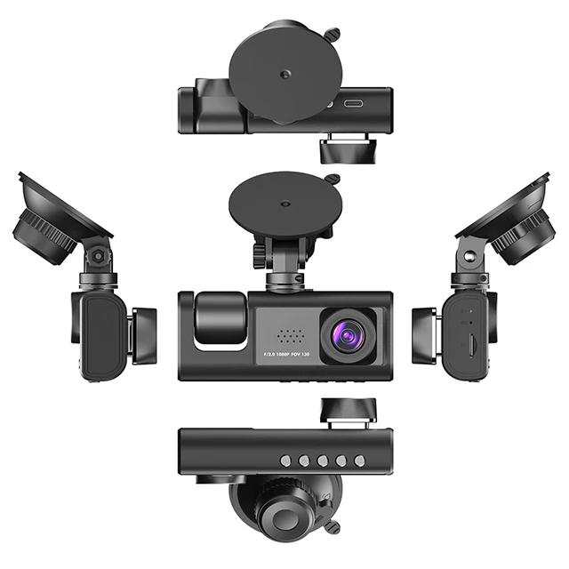 Camera hành trình Q5 3 camera kép , độ phân giải FHD1080P ,Có 3 Camera trước ,trong và sau , Màn hình IPS 3 Inch, Tầm nhìn ban đêm rõ nét