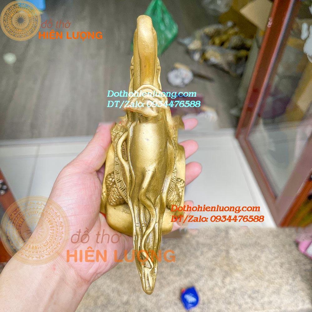 Long Quy Ngồi Bệ Cõng Củ Nhâm Sâm Như Ý Bằng Đồng Nguyên Chất Cao 16cm, Nặng 1kg Đẹp Tinh Xảo