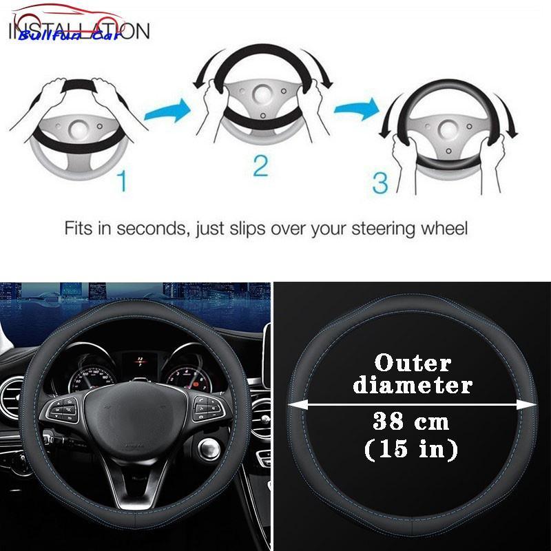 Ốp bọc vô lăng xe hơi bằng da thoáng khí 38cm cho Mazda 2 3 5 6 8 CX5 CX7 CX3 CX9 RX MX CX30