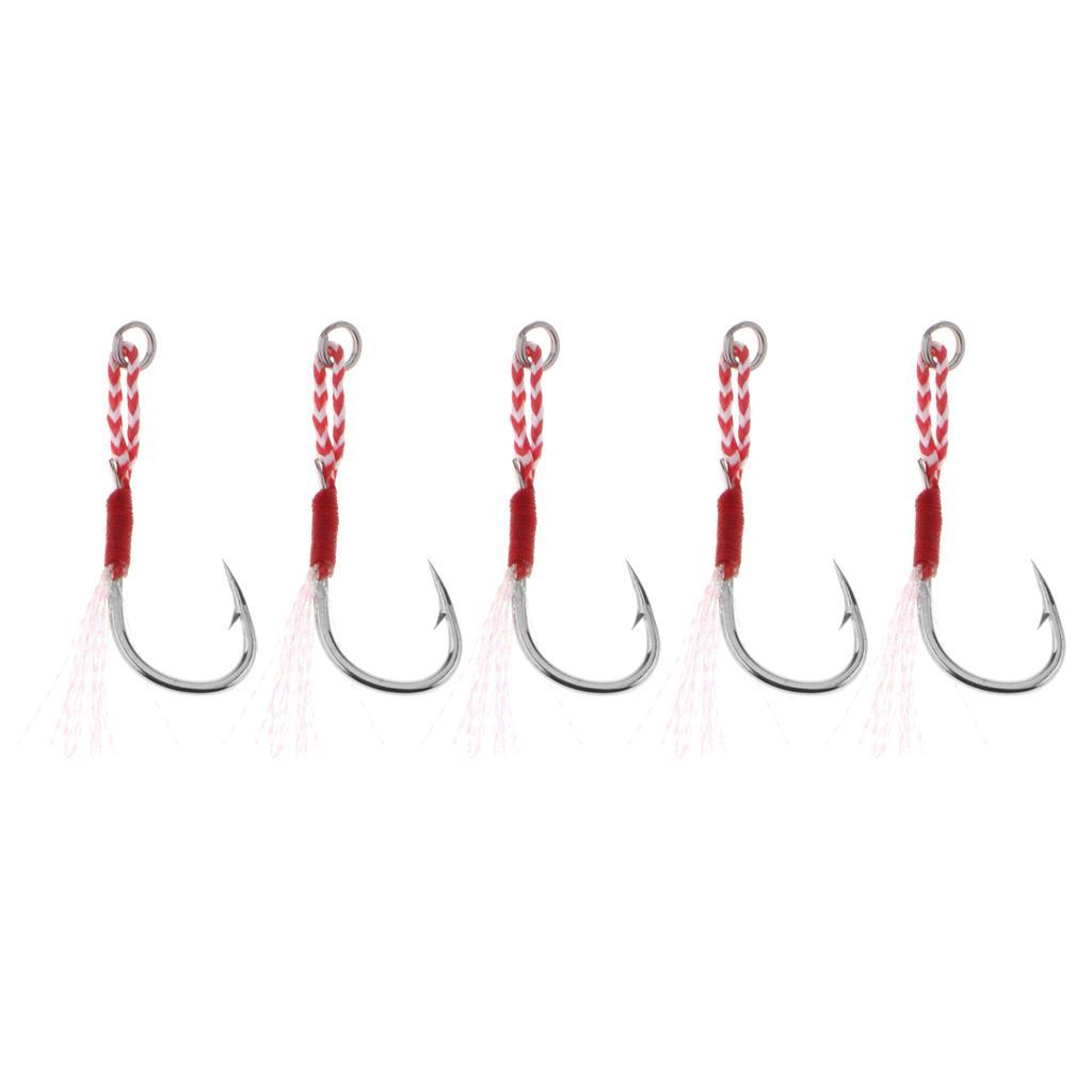 4-7pack 5pcs Carbon Steel Assist Hooks Fishing Jig Hooks Live Baits Hooks 020