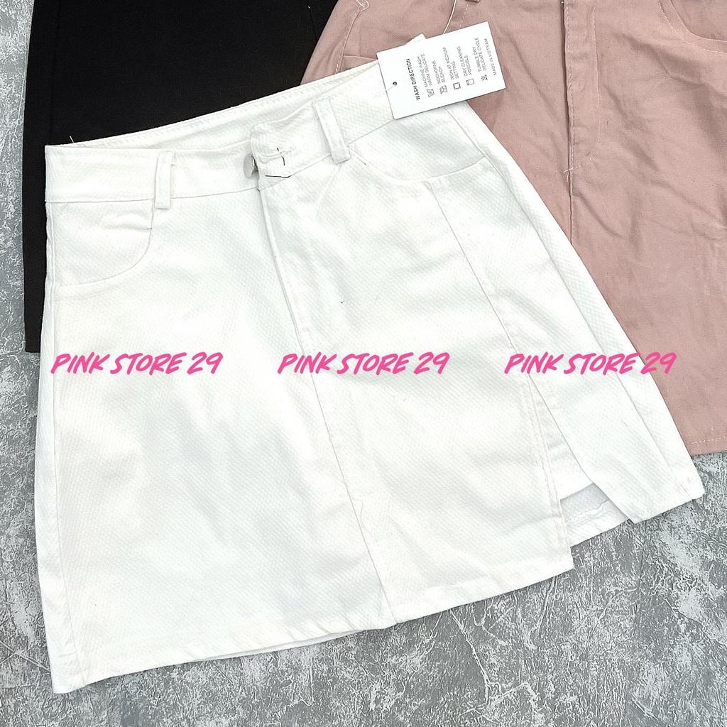 Chân Váy Chữ A Kaki PINKSTORE29, Dáng Ngắn Lưng Cao Thanh Lịch C051