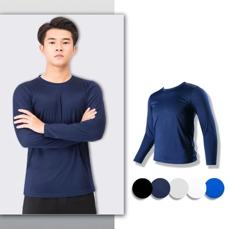 Áo Thun phông nam tay dài mặc thu đông, giữ nhiệt, chất cotton co giãn, áo dài tay dáng ôm cao cấp Văn Phòng Du Lịch Dã Ngoại Phượt Áo Giữ Nhiệt Nam