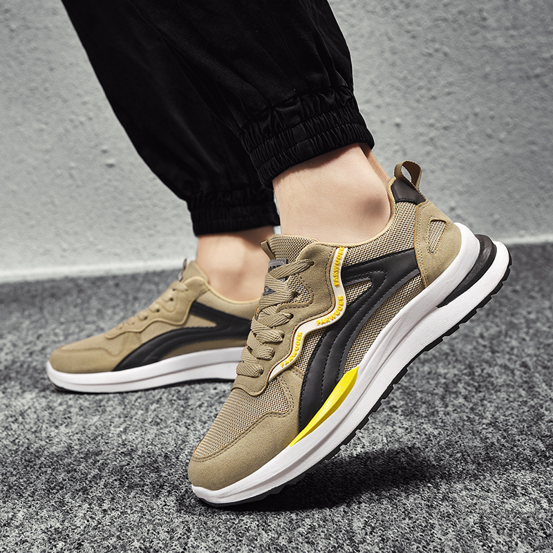 Giày Thể Thao Nam GEMI - Giày Sneaker Màu Xám - Kaki, Giày Thể Thao Giúp Tăng Chiều Cao Tự Tin Ra Ngoài - G5471