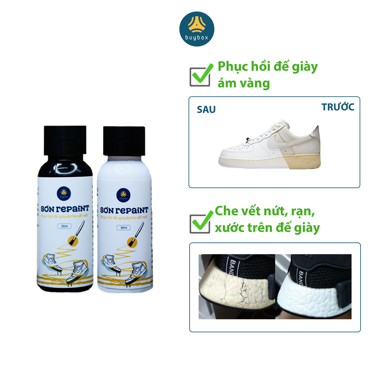 Hình ảnh Sơn Repaint giày - Phục hồi đế giày và che vết nứt  trên đế giày (30ml) - buybox - BBPK213