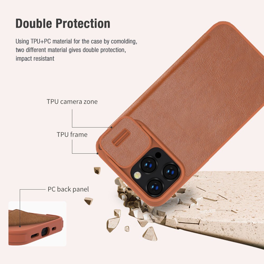 Bao da dành cho iPhone 14 Pro Nillkin Qin chính hãng- hàng chính hãng