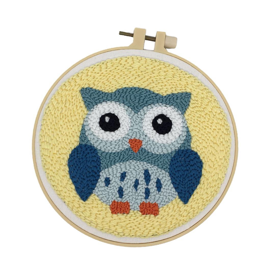 3Set Animal Pattern Punch Needle Embroidery Kits Punch Needle Pen DIY Needlework