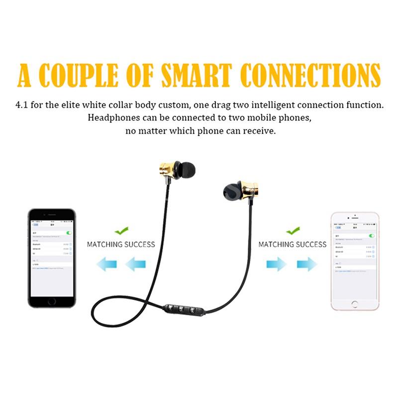 Hấp thụ từ tính Bluetooth 4.2 Tai nghe trong tai Tai nghe thể thao Tai nghe âm thanh nổi cho điện thoại