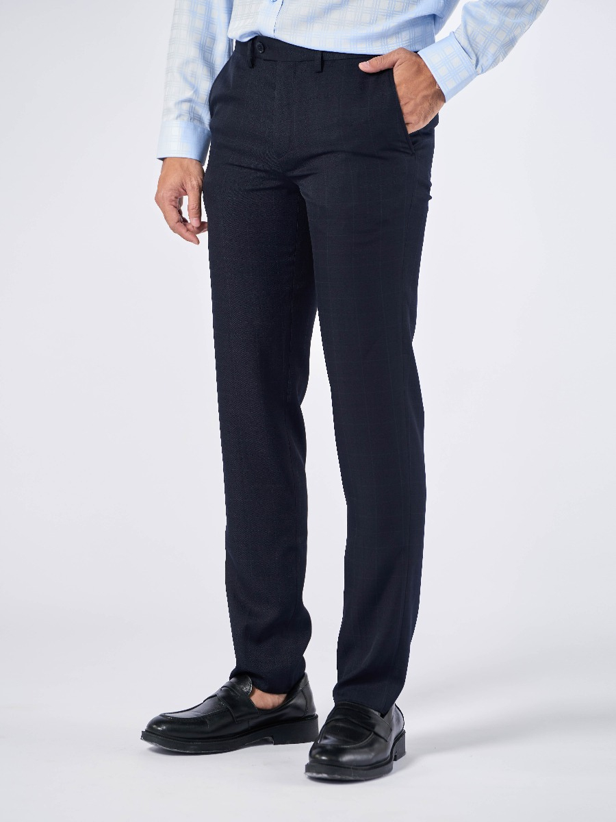 Owen - Quần âu nam Owen SLimfit màu đen kẻ ô chìm 220686 - Quần âu nam dáng ôm