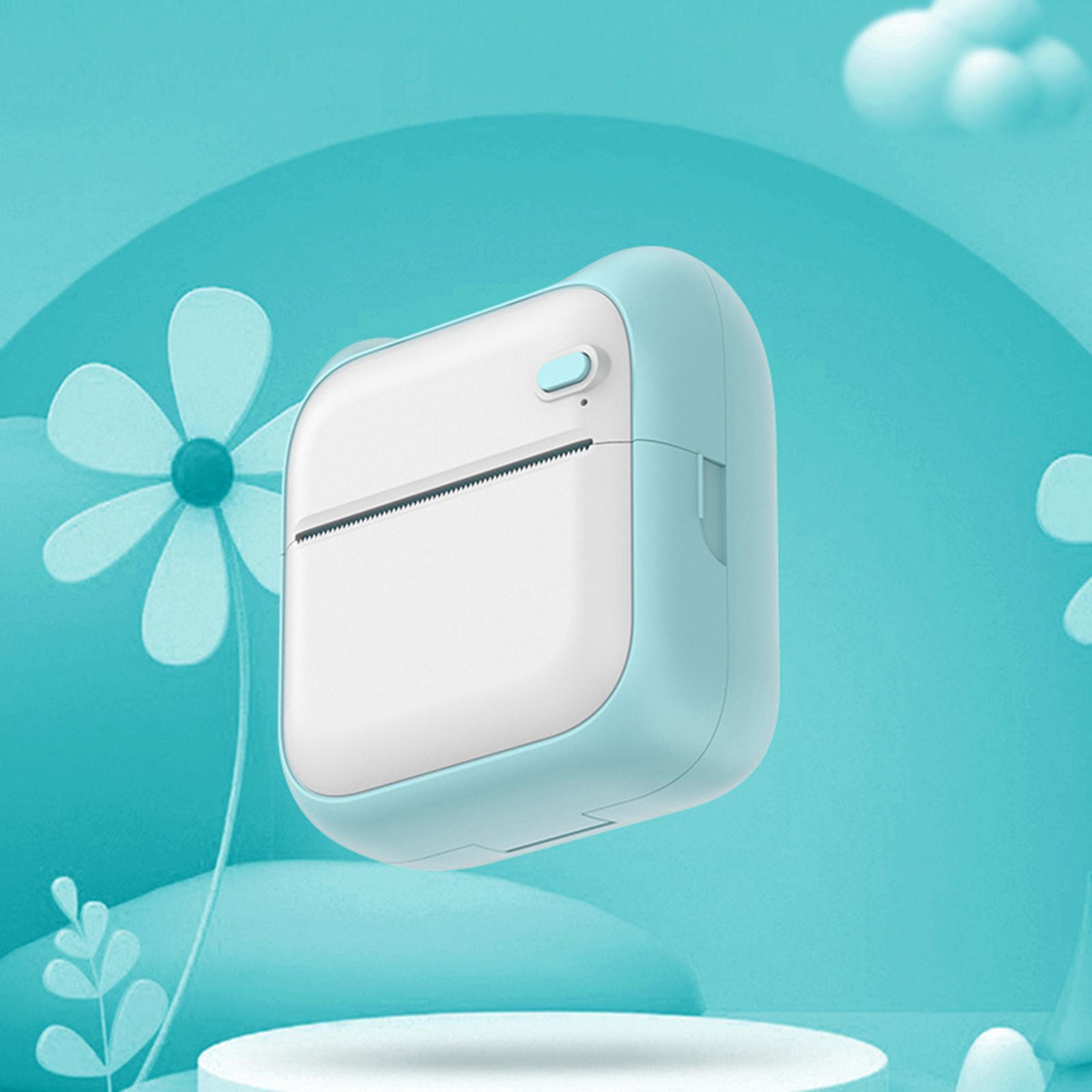 Mini Thermal Printer with 1 Roll Sticker Paper Mobile Printer for Android iOS Windows