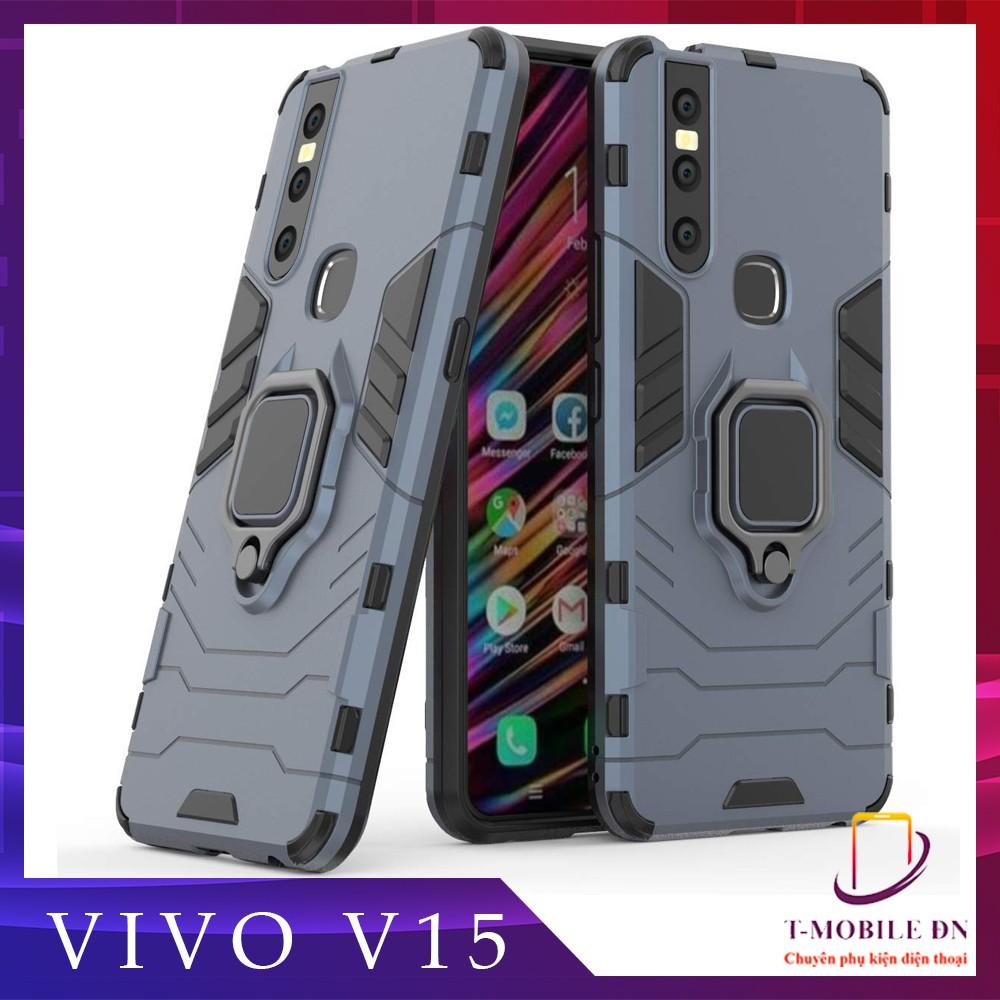 Ốp lưng cho Vivo V15 iron man chống sốc kèm nhẫn xoay chống xem video bảo vệ camera