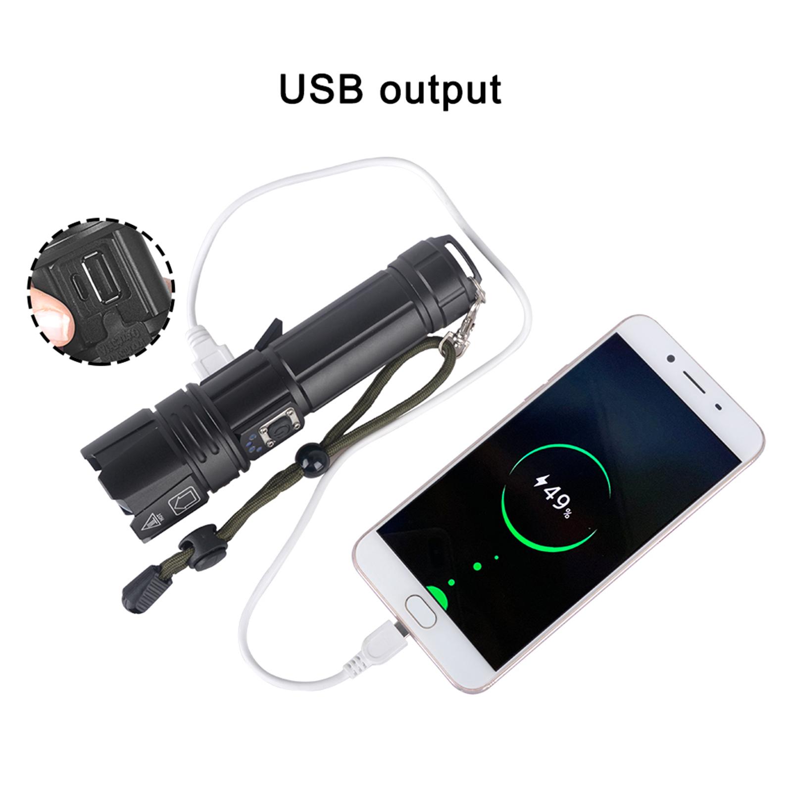 Rechargeable    Flashlight - High Lumens LED, Super Bright, Zoomable, 3 Modes, Water Resistant - Outdoor Camping, Emergency Flashlights